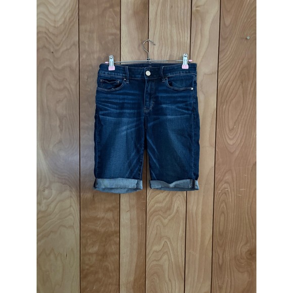 White House Black Market Pants - White House Black Market The Bermuda 9" Mid Rise Denim Shorts Dark Wash Sz 0